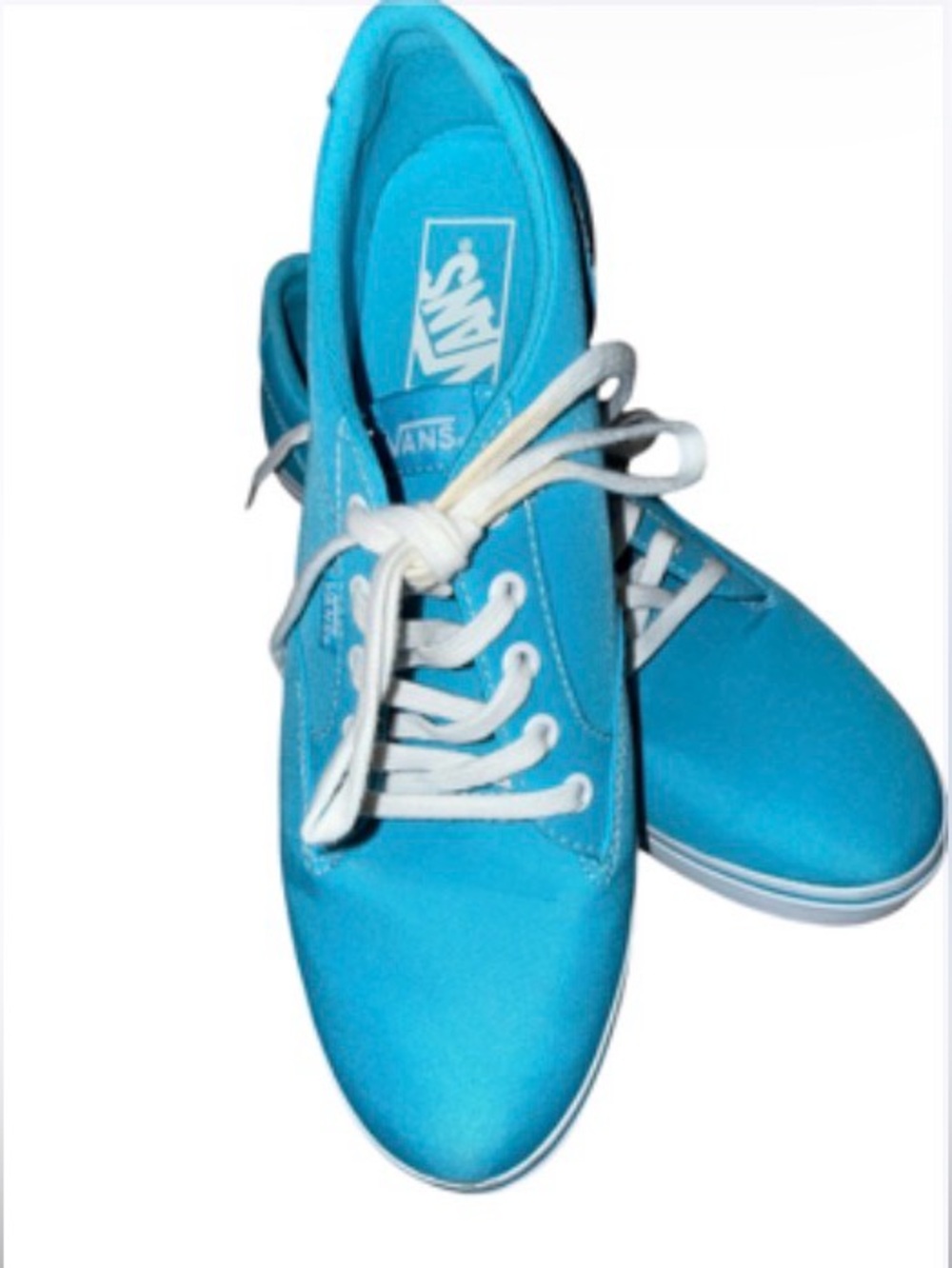 Vans Turquoise Blue Canvas Lace-Up Sneakers